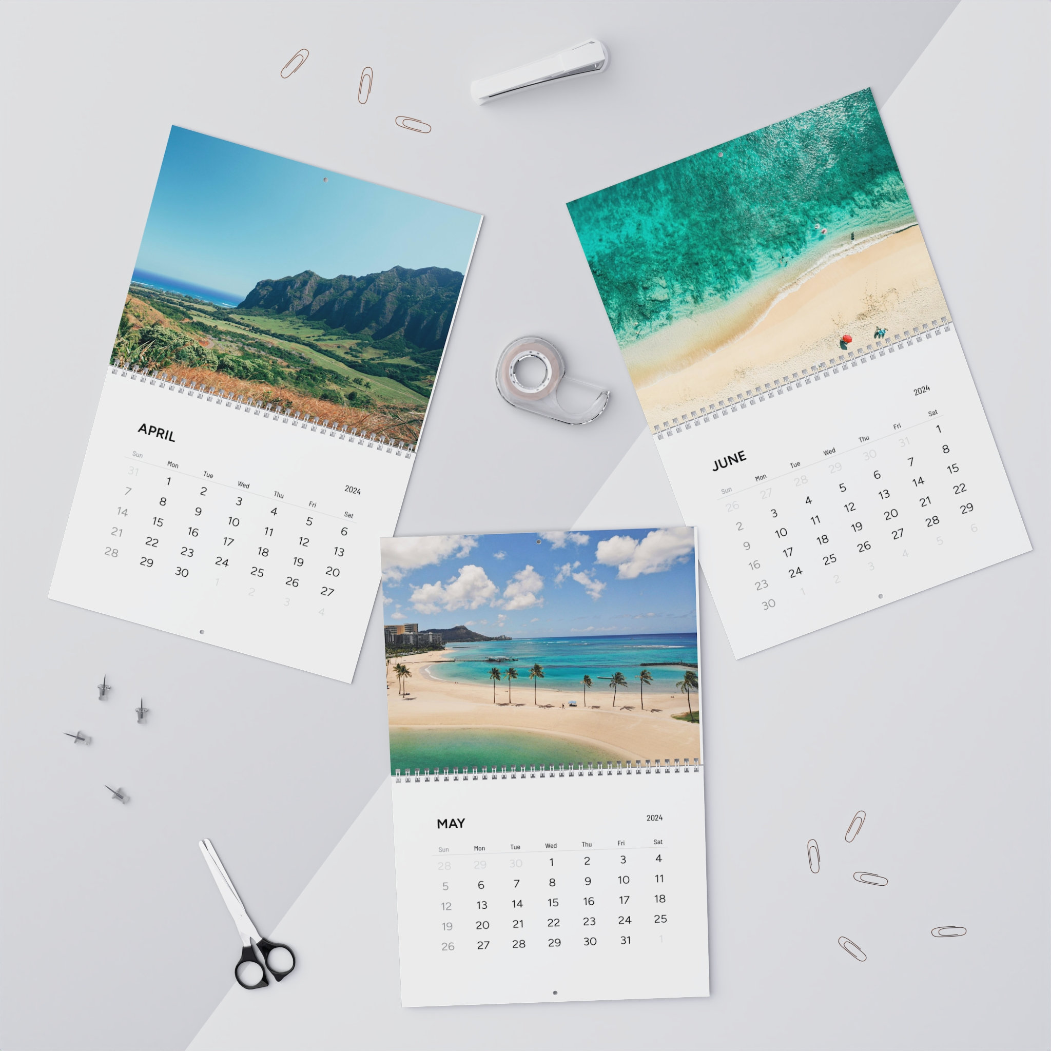 ALOHA HAWAII Wall Calendars 2024 Tropical Beaches Etsy