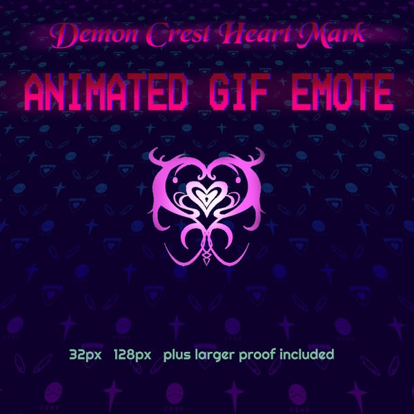 Twitch Animated Emote Pulsing Vampire/Succubus Demon Heart Crest Discord Vtuber PNGtuber