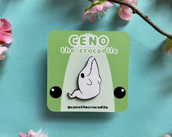 Spooky Ceno the Crocodile Enamel Pin — Ghost Crocodile Pin — Halloween Hard Enamel Pin — Crocodile Ghost — Ceno Lapel Pin