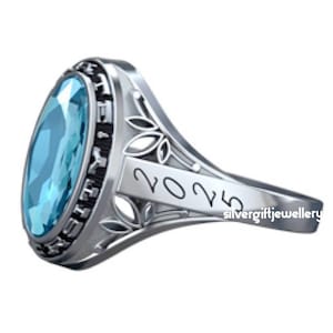 Custom Silver925 High school Class Ring , Graduation Ring , Graduation gift for her