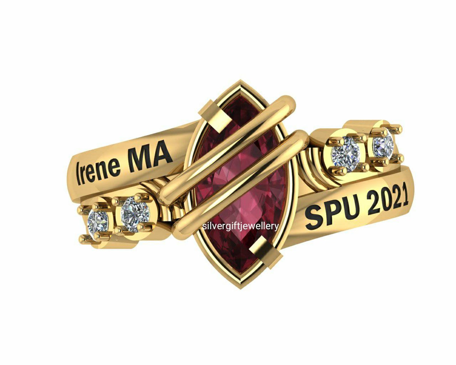 Gold Color Class Ring for Girl Etsy