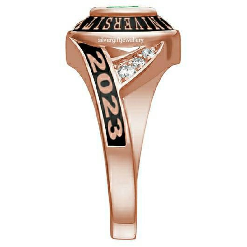 Rosegold Color Class Ring Custom Graduation Ring Graduation Etsy