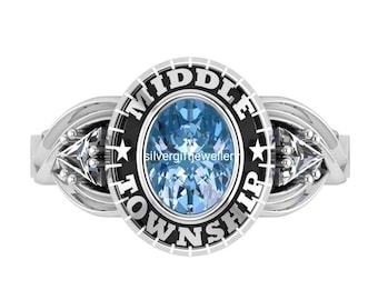 Personalized Sterling Silver Graduation Ring: Custom Class Ring
