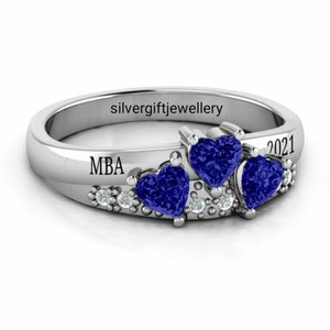 2024, 2025, 2026 Custom Class Ring for All | New Any Year Special Design Custom Class Ring | Woman Graduation Ring in Silver925