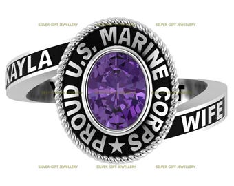 Sterling Silver Personalized Class Ring: Custom Graduation Jewelry