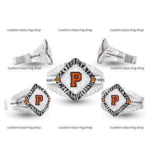 Moissanite Championship Ring – Personalized MVP, Team, or Graduation Ring | Sports Award Ring for Athletes, Coaches | Fully Custom Gift