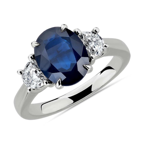 miley cyrus ring | miley cyrus diamond ring | miley engagement ring | emily ring Celebrity Silver Oval Sapphire and Diamond Ring