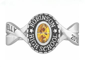 Custom 925 Silver Graduation Ring: Personalized Class Ring