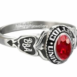 Aangepaste Silver925 afstudeerring: gepersonaliseerde klassenring