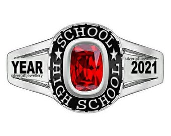 Custom Class rings for woman,Graduation Ring , Graduation gift for her, class ring,Silver925 High school Class Ring