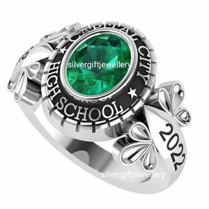 Personalized Graduation Ring, Class Rings for Woman, Class Ring, Custom Custom Design College Ring for Her in Silver925