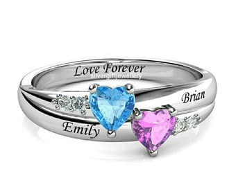 Custom Sterling Silver Class Ring, Personalized Graduation Gift