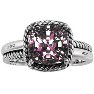 Cushion Cut Custom Silver925 High School Class Ring, Graduation Ring, Custom High School Ring, Graduation Gift for Her