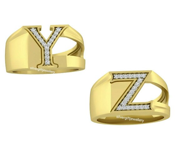 Anillos De Sello Grabados Con Una Letra Inicial Etsy M xico