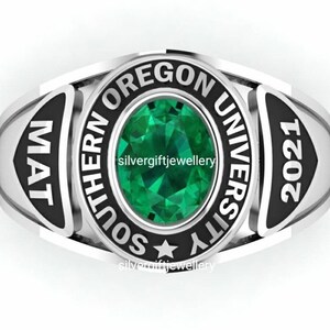 Personalized Graduation Ring, Custom Any Year Special Design Class Ring for Girl in Silver925 High School Class Ring