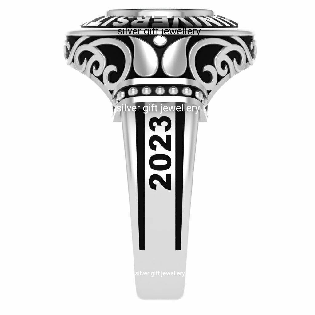 Men's Class Ring Fully Customizable Sterling Silver Celtic Etsy