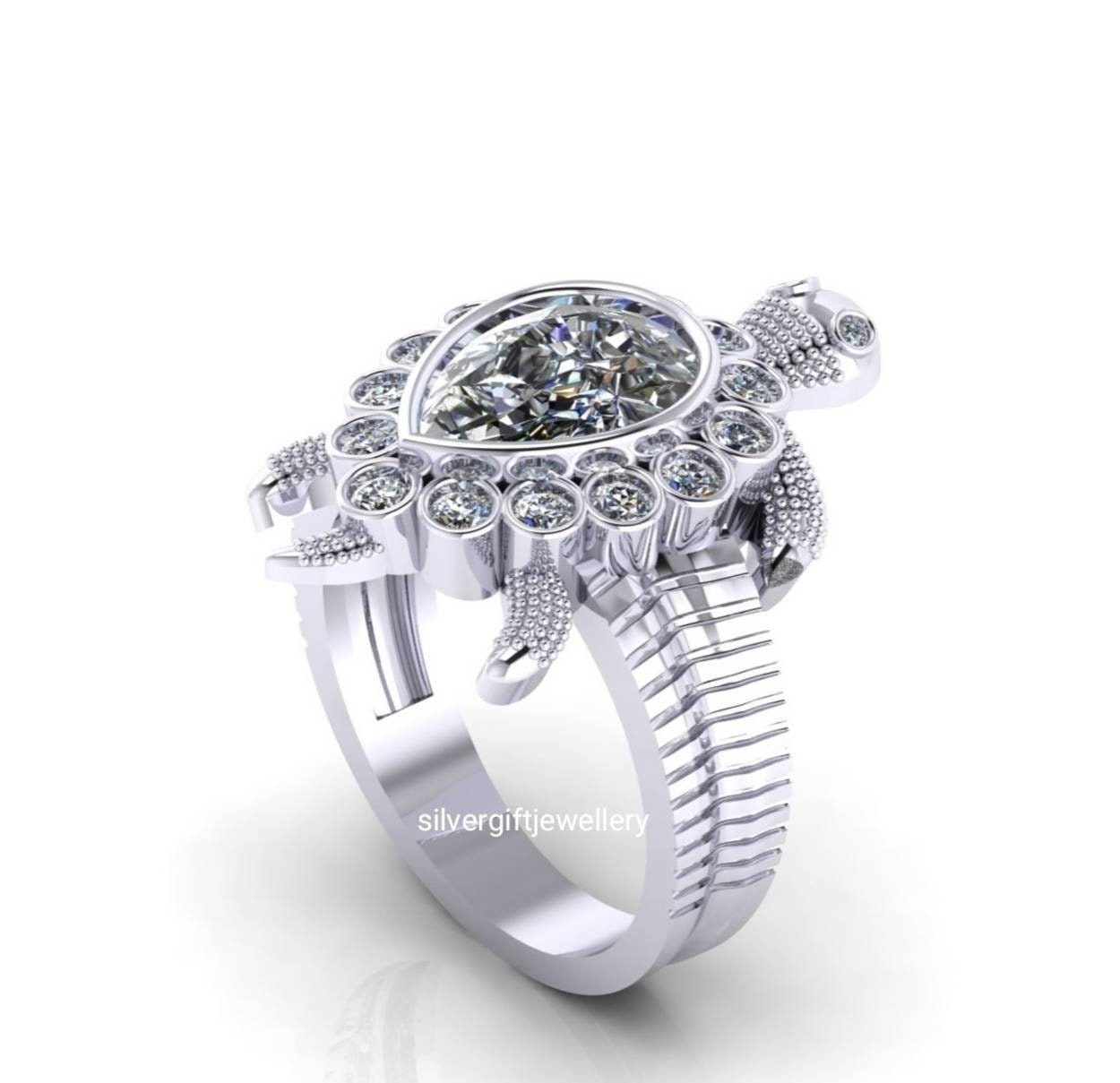 Tortoise Ring handmade Jewelry sterling Silver Ring Etsy Canada