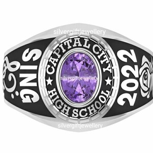 Custom Silver925 High School Traditional Class Ring, Graduation Ring, Graduation Gift