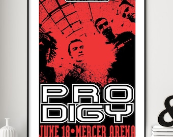 The Prodigy Reproduction Concert Poster – Mercer Arena, Seattle, June 1998 | A3 Electronic Music Art Print | Gift for Rave & Music Lovers