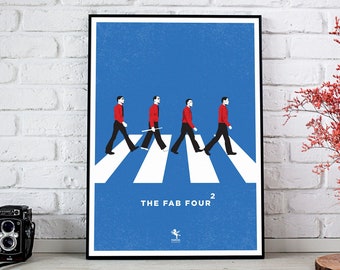 Kraftwerk Abbey Road Art Print | Minimalist Electronic Music Poster A3 | Technopop Gift for Music Fans
