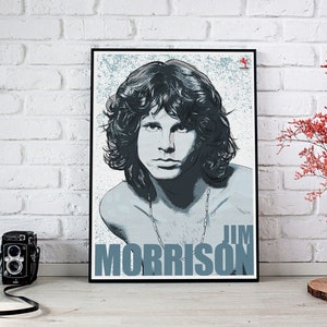 Jim Morrison Print Poster, 1960er 1970er Jahre Musikdruck Amerikanische Musik, Bluesmusikplakat, Illustration Musikplakat, The Doors