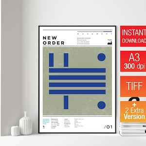 New Order, Bewegung, Blauer Montag, Fabrik, Joy Abteilung, Techno Musik, Elektronische Musik, A3, Kunstdruck, digitaler download, Geschenk Skizze.