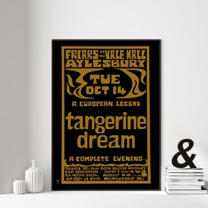 Tangerine, Reproduction Aylesbury Concert 1975. Techno Music, Electronic Music A3, Art Print, Regalo para amantes de la música