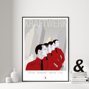 Kraftwerk, Techno Music, Electronic Music, A3, Art Print, music lovers gift