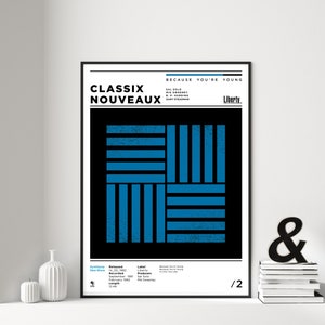 Classix Nouveaux, denn du bist jung, Techno Musik, Elektronische Musik, A3, Kunstdruck. Regalo für Musikliebhaber
