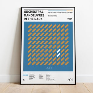 OMD, Manoeuvres d'orchestre, sombre, musique techno, musique électronique, A3, impression d'art. Regalo para amantes de la musique