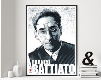 Franco Battiato, A3, ArtPrint, Music, Gift for Music Lovers, centro di gravita permanente, voglio vederti danzare