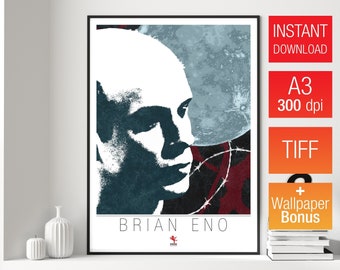 Brian Eno, Techno Music, Electronic Music, A3, Art Print