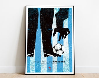 Maradona, A3, ArtPrint, Master, Napoli, football, Argentina, Mexico World Cup, Hand of God, gift for football lovers