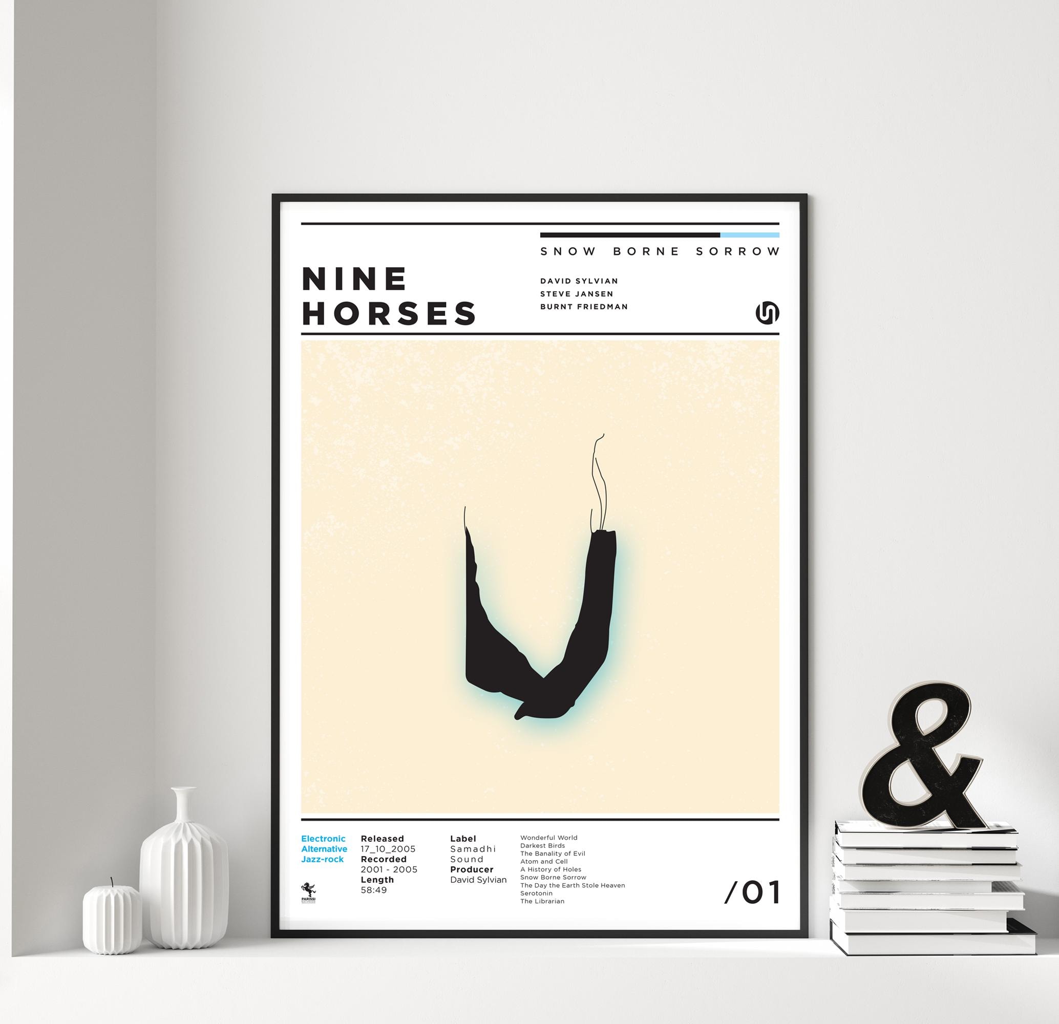 Discover Nine Horses Snow Borne Sorrow Tribute Poster - Electronic Music Art Print, Premium Matte Vertical