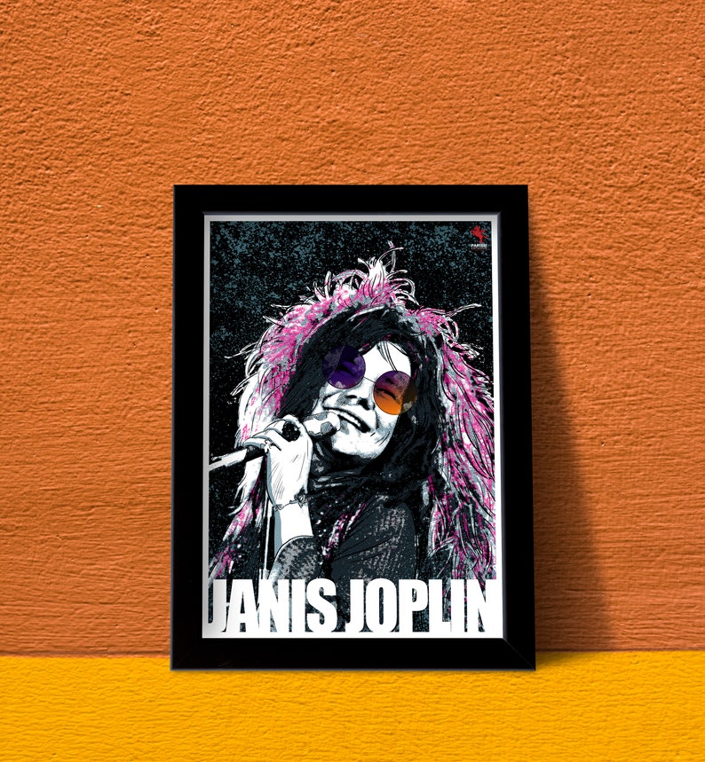 Janis Joplin Digital Poster, 42x30, 1960s 1970s Music Print American ...