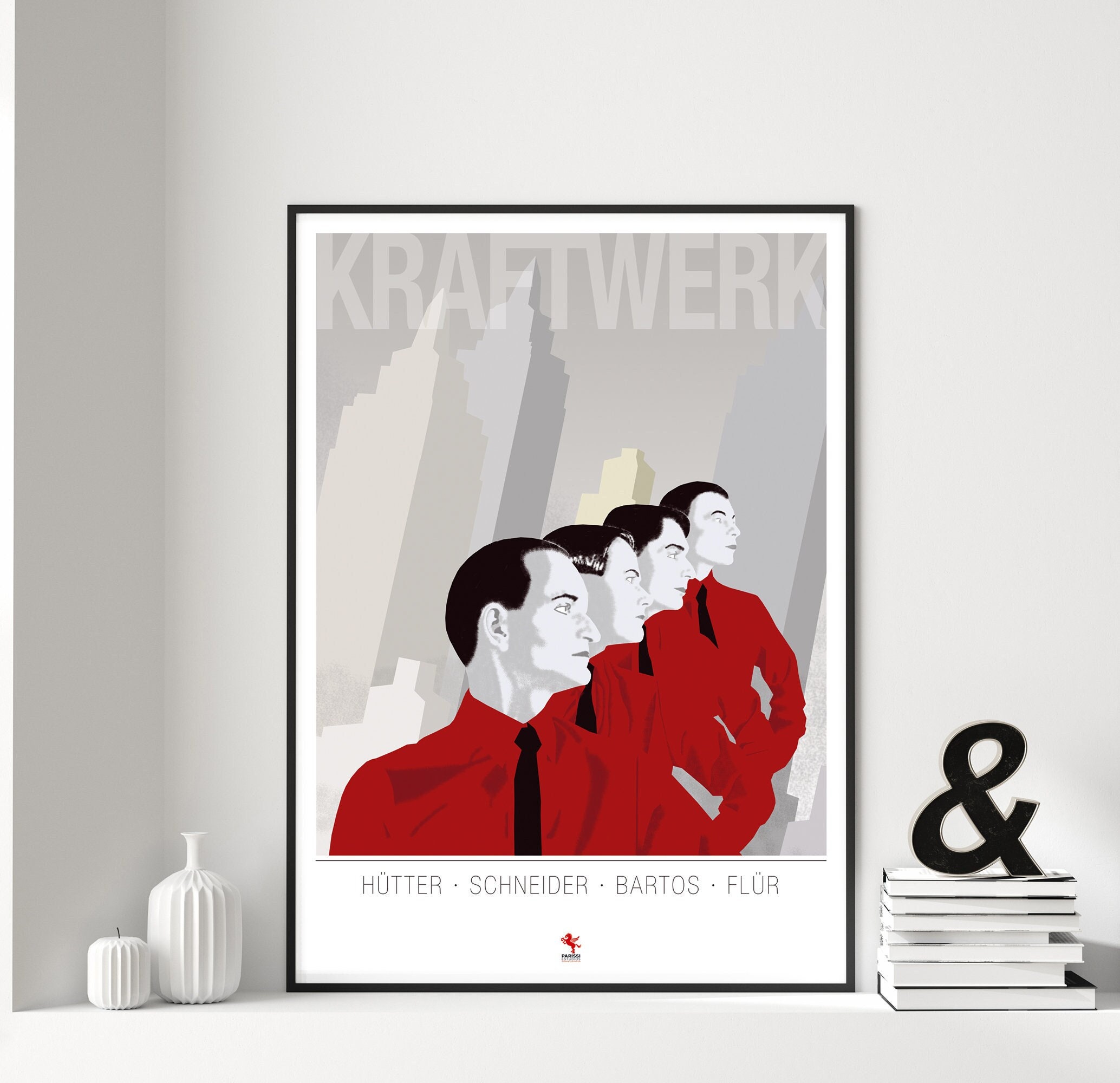 クラフトワーク KRAFTWERK サイン入りポスター 額縁付き 希少 クラフトワーク KRAFTWERK サイン入りポスター 額縁付き 希少