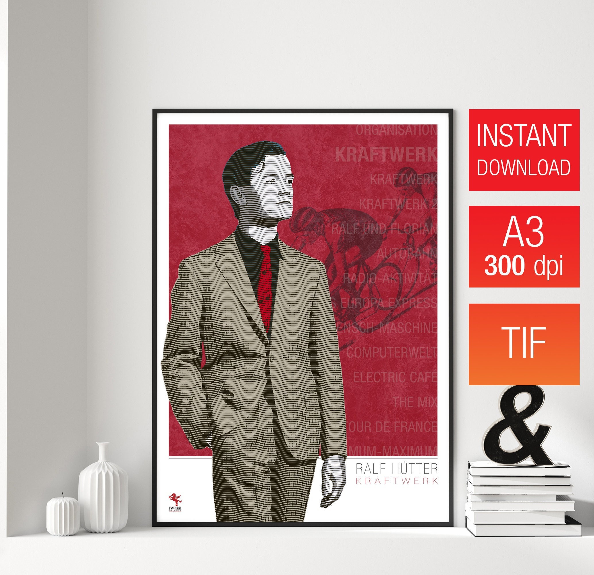 Ralf Hütter, Techno Music, Electronic Music, A3, Art Print