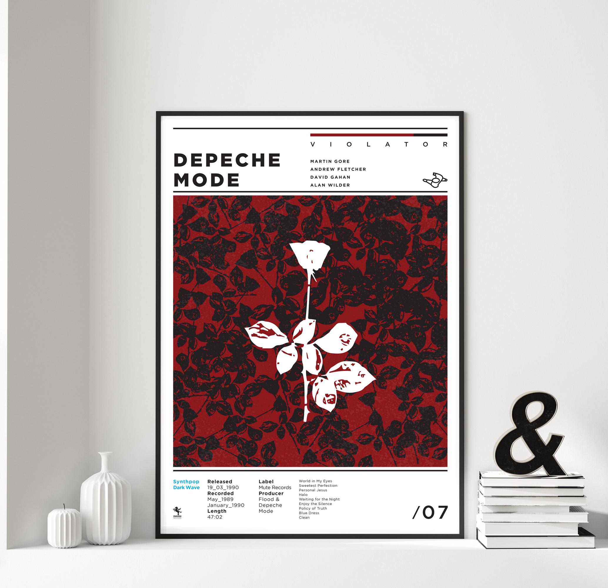 Depeche Mode  Violator Tribute Print | Electronic Album Redesign With Data  | Electronic Music, A3, Art Print. Gift for Music Lovers. - Etsy
