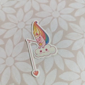 Sticker unicorn with fishing rod