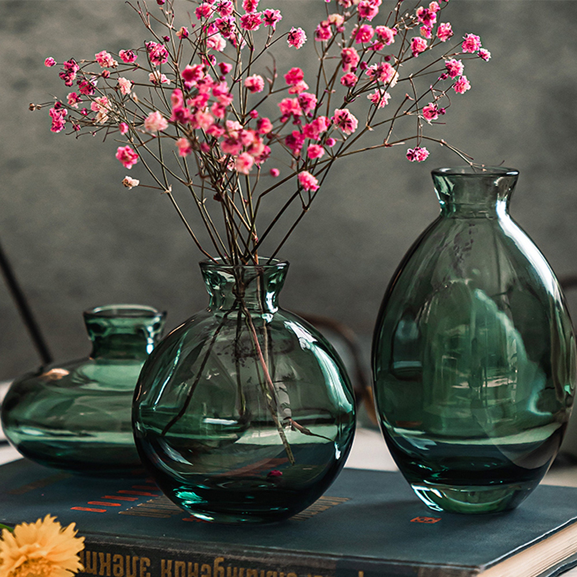 Mini Small Vase Set Transparent Glass Vase ThreePiece Vase Etsy