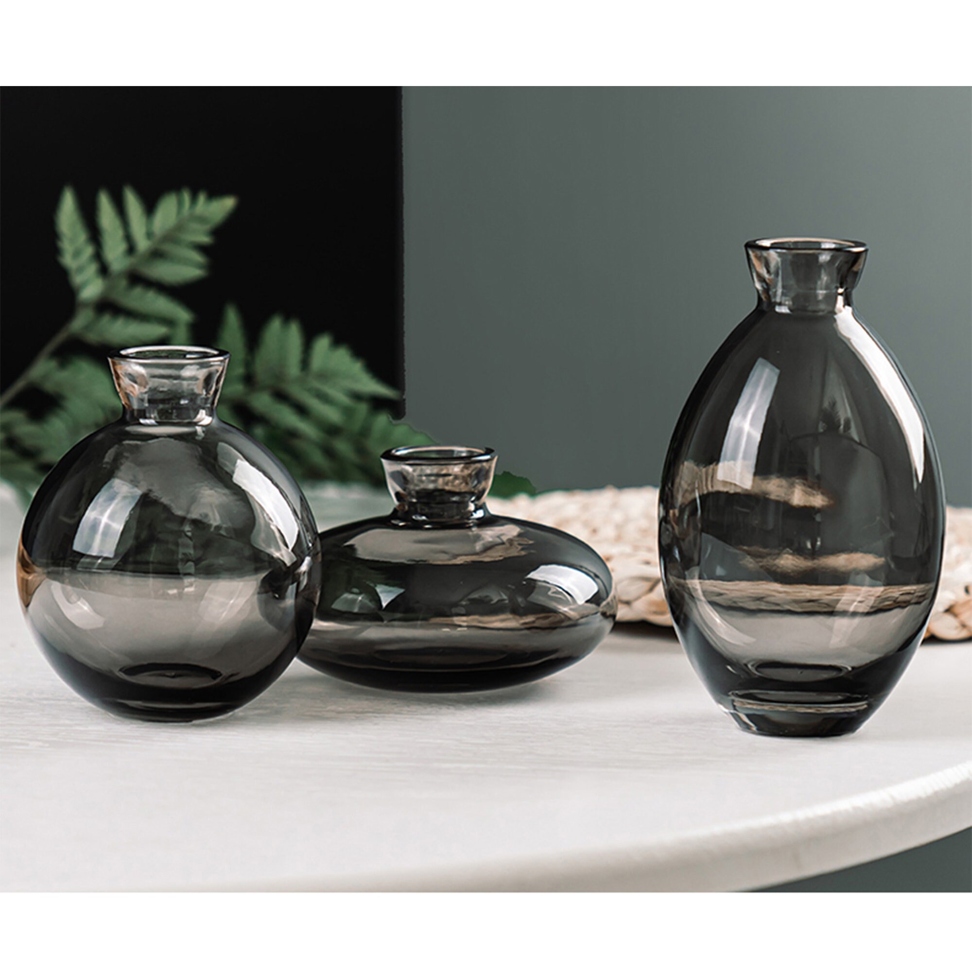 Mini Small Vase Set Transparent Glass Vase ThreePiece Vase Etsy