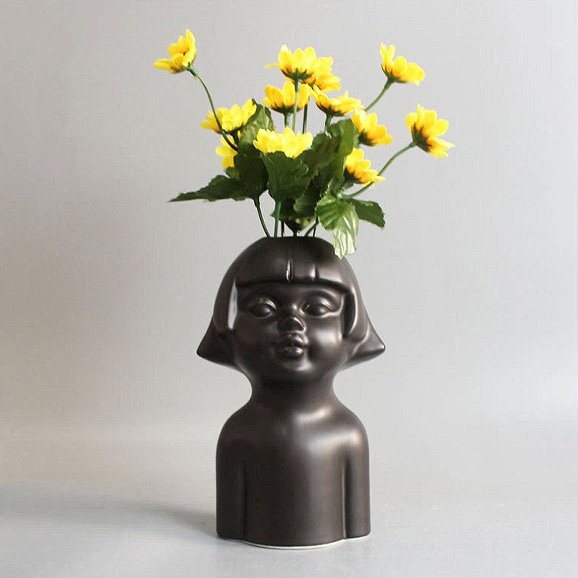 EuropeanStyle Face Vase Little Girl Vase Ceramic Vase Etsy