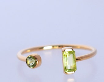 Green Chrome Diopside Gemstone Adjustable Ring, Green Stacking Ring, unique gemstone ring, 925 Sterling Silver Ring, Diopside Ring,