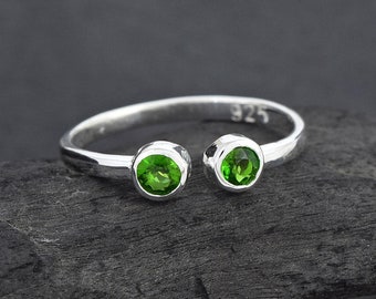 Chrome Diopside Ring, Personalized Ring, 925 Sterling Silver Ring, Emerald Stacking Ring, Customized Ring, Free Shipping, mothers day gift