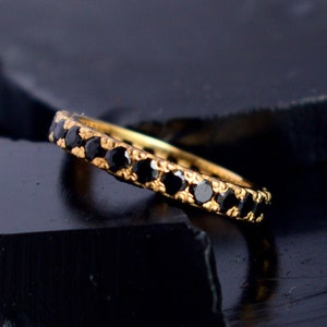 Black Onyx Ring , Eternity Ring , Gemstone Stacking Ring , Black Onyx Gemstone Ring , Eternity Band Ring , Evil Ring , Gift for Her