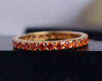 Eternity Ring , Carnelian Eternity Band , Eternity Gemstone Ring , Carnelian Wedding Band , Attraction Stone Ring , Gift for Her