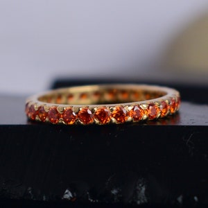 Eternity Ring , Carnelian Eternity Band , Eternity Gemstone Ring , Carnelian Wedding Band , Attraction Stone Ring , Gift for Her