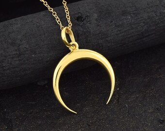 Collier croissant de lune doré, collier lune pour femme, pendentif demi-lune, collier à breloques lune, collier superposé minimaliste, cadeau pour elle