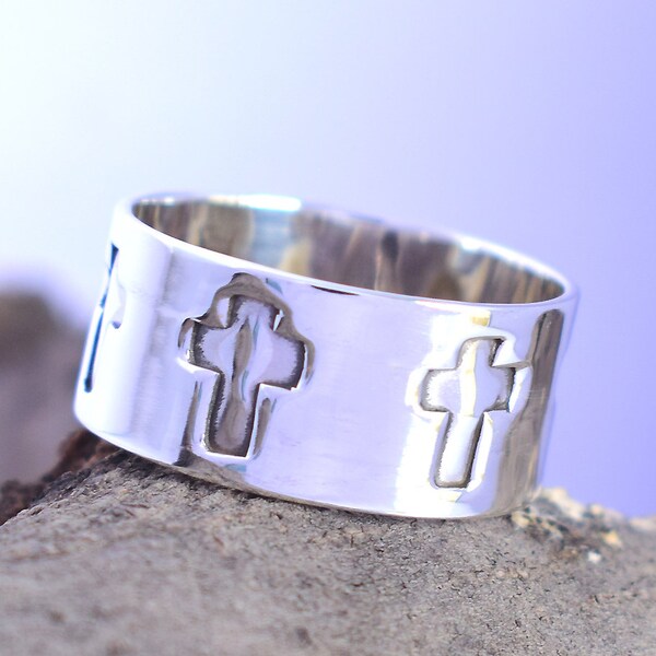 To My Daughter Pray Through It Templar Cross Ring Christian Ring Fashion Jewelry Ring Sterling Silver Ring Anniversary Gift Daughter Gift