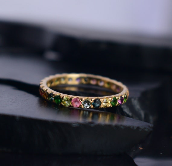 Multi colored eternity band best sale